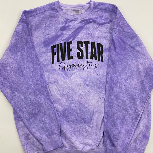 Purple Gymnastics Tie-Dye Crewneck Sweatshirt (ADULT ONLY)