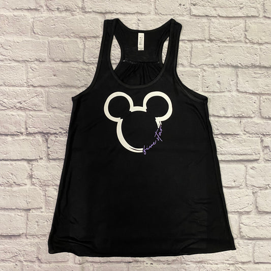 Black Mickey Flowy Razorback Tank or T-Shirt